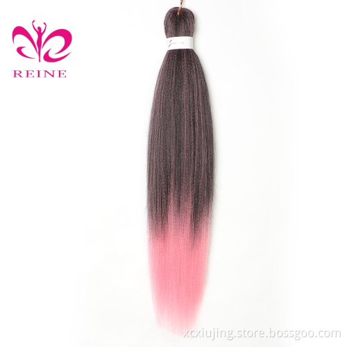 REINE soft Pre stretched Layered Perm Yaki Style  Braids Ombre Color 26 inch Jumbo Braid for Crochet Twist Hot Water